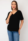 Serafina V-Neck Short Sleeve Jumper, Black