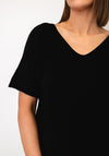 Serafina V-Neck Short Sleeve Jumper, Black