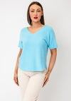 Serafina V-Neck Short Sleeve Jumper, Blue