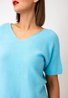 Serafina V-Neck Short Sleeve Jumper, Blue