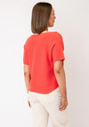 Serafina V-Neck Short Sleeve Jumper, Coral