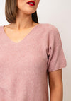 Serafina V-Neck Short Sleeve Jumper, Mauve