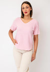 Serafina V-Neck Short Sleeve Jumper, Pink