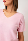 Serafina V-Neck Short Sleeve Jumper, Pink