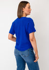 Serafina V-Neck Short Sleeve Jumper, Royal Blue