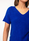 Serafina V-Neck Short Sleeve Jumper, Royal Blue