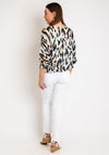 Serafina Collection One Size Tie Leopard Print Light Top, Black & Mint