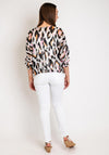 Serafina Collection One Size Tie Leopard Print Light Top, Black & Pink