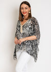 Serafina Collection One Size Tie Zebra Print Light Top, Black & Gold