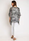 Serafina Collection One Size Tie Zebra Print Light Top, Black & Gold