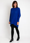 Serafina Collection One Size Embellished Cuff Longline Sweater, Royal Blue