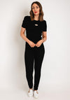Serafina Collection H Embellished Cut out Top, Black