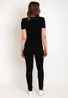 Serafina Collection H Embellished Cut out Top, Black