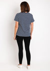 Serafina Collection Striped Heart Motif T-Shirt, Navy