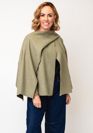 Serafina Collection One Size Wrap Scarf Jacket, Green