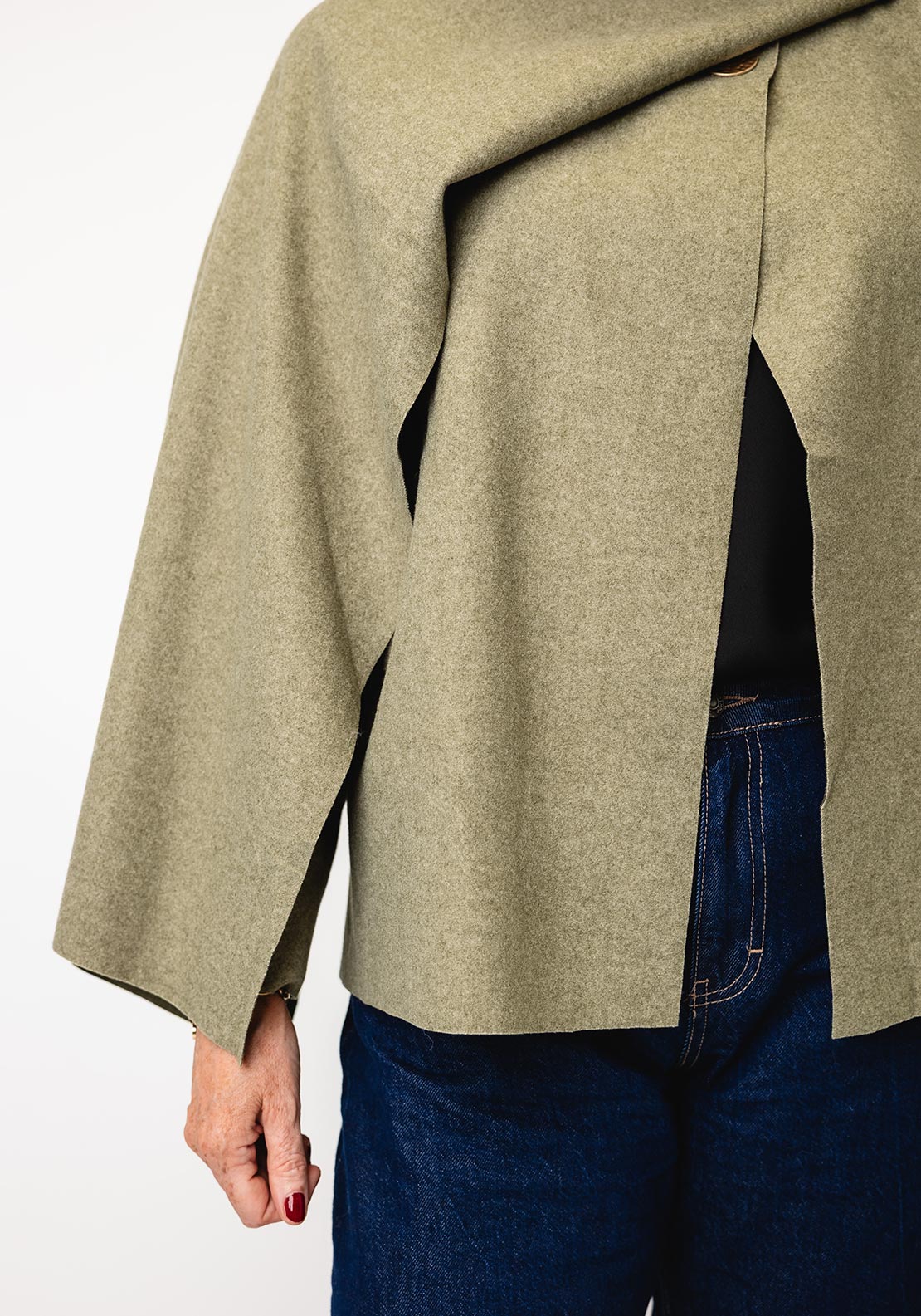 Serafina Collection One Size Wrap Scarf Jacket, Green