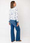 Serafina Denim-Like Detail Embellished Jacket, Cream Multi