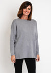 Serafina Collection Round Neck Knit Sweater, Grey