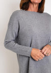 Serafina Collection Round Neck Knit Sweater, Grey