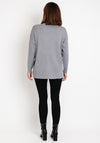 Serafina Collection Round Neck Knit Sweater, Grey