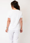 Serafina Animal and Floral Print with Rhinestone Detail T-Shirt, White