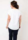 Serafina Graphic Print with Rhinestone Detail T-Shirt, White