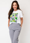 Serafina Jungle Print Short Sleeve T-Shirt, White Multi