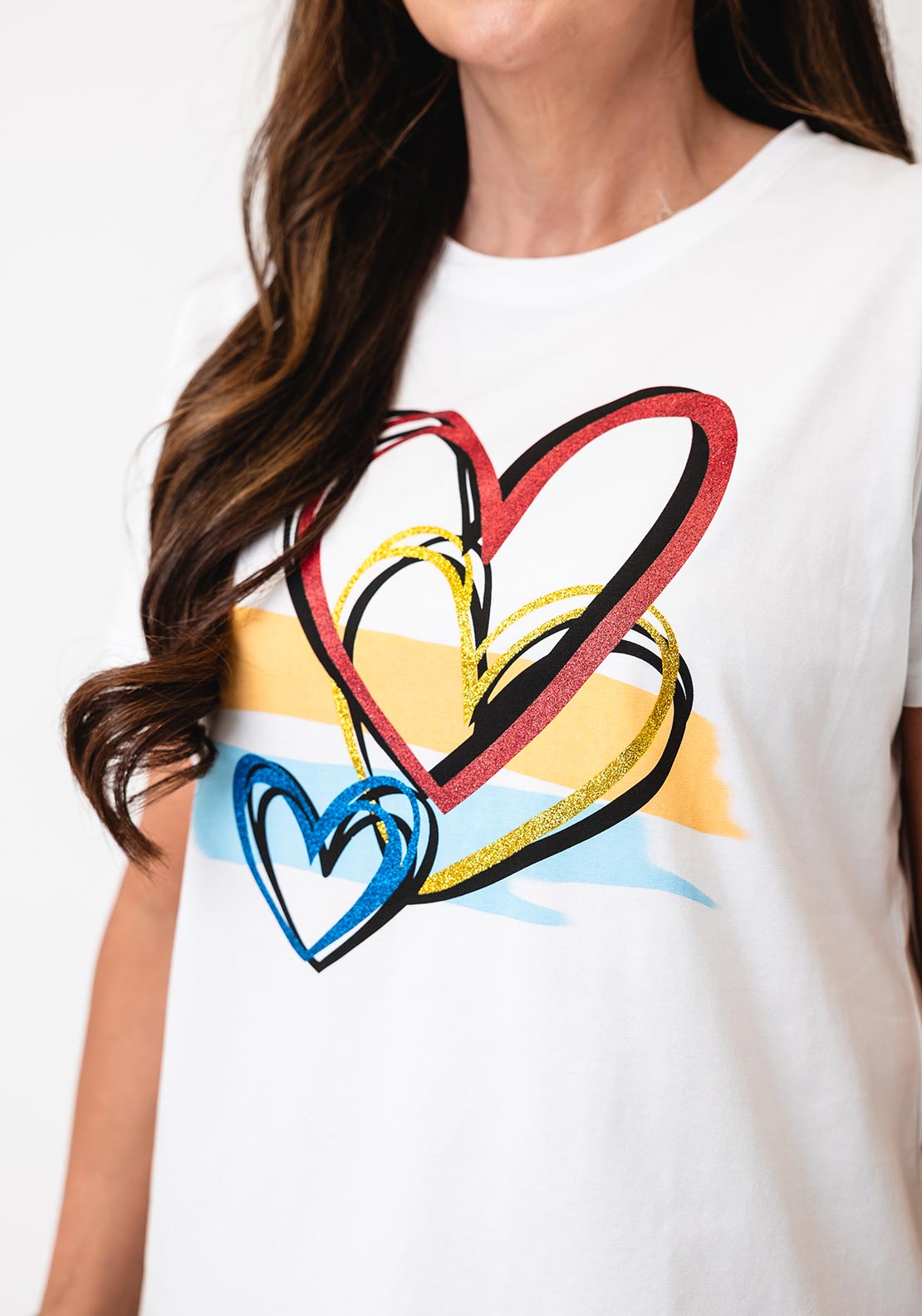 Serafina Love Graphic Print T-Shirt, White Multi