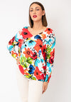 Serafina Floral Print V-Neck Top, Multi-Coloured