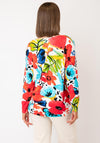 Serafina Floral Print V-Neck Top, Multi-Coloured
