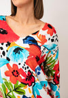 Serafina Floral Print V-Neck Top, Multi-Coloured