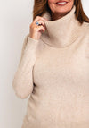 Serafina Collection Light Weight Roll Neck Sweater, Beige