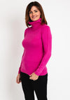 Serafina Collection Light Weight Roll Neck Sweater, Fuchsia