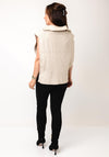 Serafina Collection One Size Zip Neck Vest, Beige