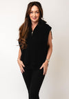 Serafina Collection One Size Zip Neck Vest, Black