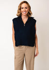 Serafina Collection One Size Zip Neck Vest, Navy