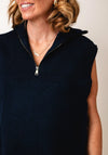 Serafina Collection One Size Zip Neck Vest, Navy