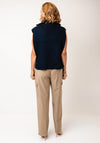 Serafina Collection One Size Zip Neck Vest, Navy