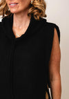 Serafina Collection One Size Hooded Knit Vest, Black