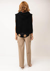 Serafina Collection One Size Hooded Knit Vest, Black