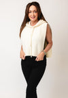 Serafina Collection One Size Hooded Knit Vest, Cream