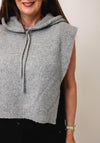 Serafina Collection One Size Hooded Knit Vest, Grey