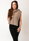Serafina Collection One Size Hooded Knit Vest, Taupe