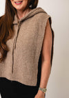Serafina Collection One Size Hooded Knit Vest, Taupe