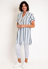 Serafina Collection Striped Cotton Dress, Blue & Navy