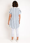Serafina Collection Striped Cotton Dress, Blue & Navy