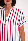 Serafina Collection Striped Cotton Dress, Pink & Navy