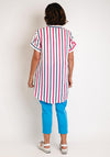 Serafina Collection Striped Cotton Dress, Pink & Navy