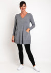 Natalia Collection One Size Long Sweater and Scarf, Grey