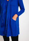 Natalia Collection One Size Long Sweater and Scarf, Royal Blue